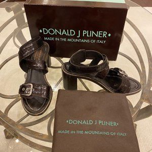 Donald J Pliner, Size 7, Expresso, Block Heel Sandal